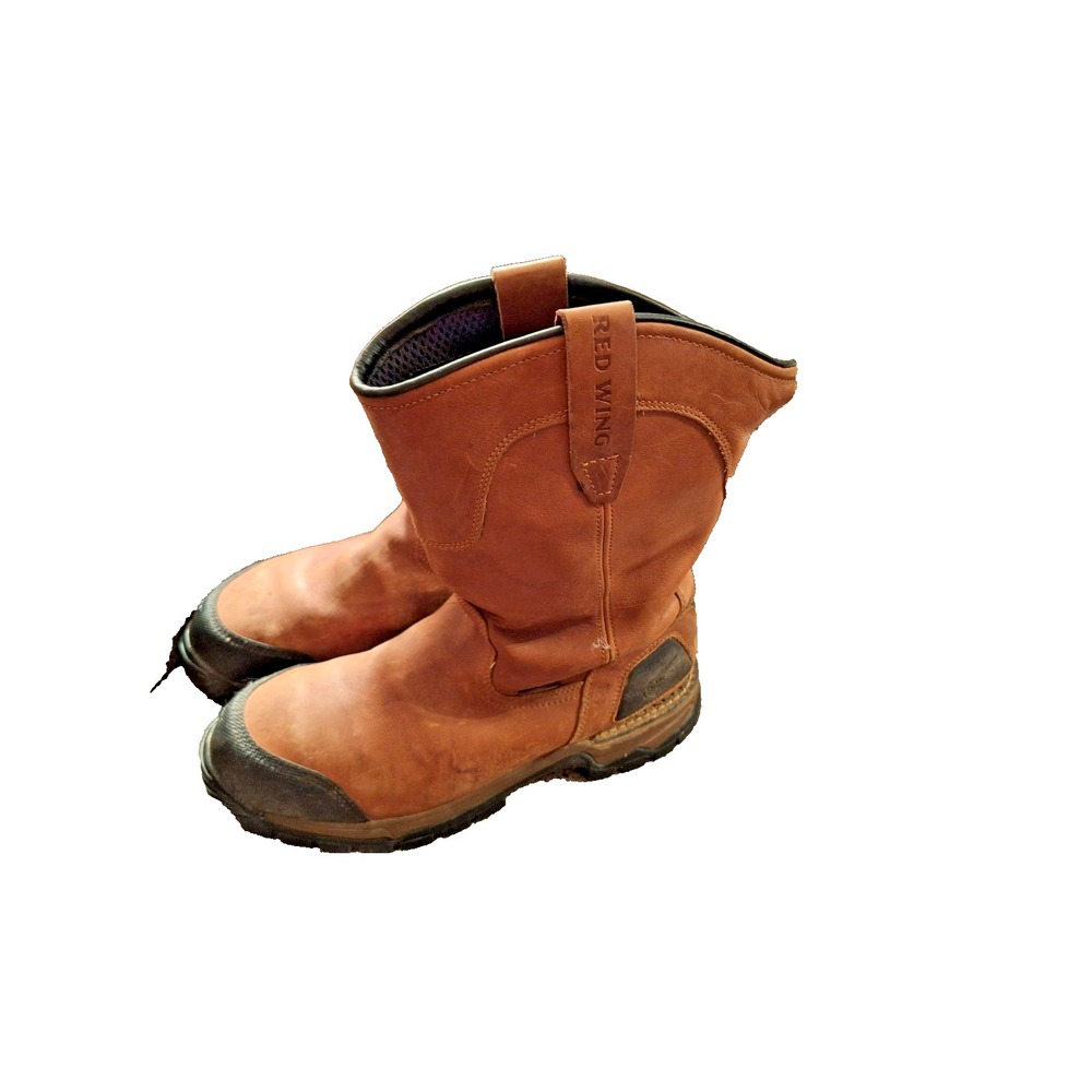Red Wing Mens Boots Waterproof Brown Leather Safety Toe SZ 12 D Used‎